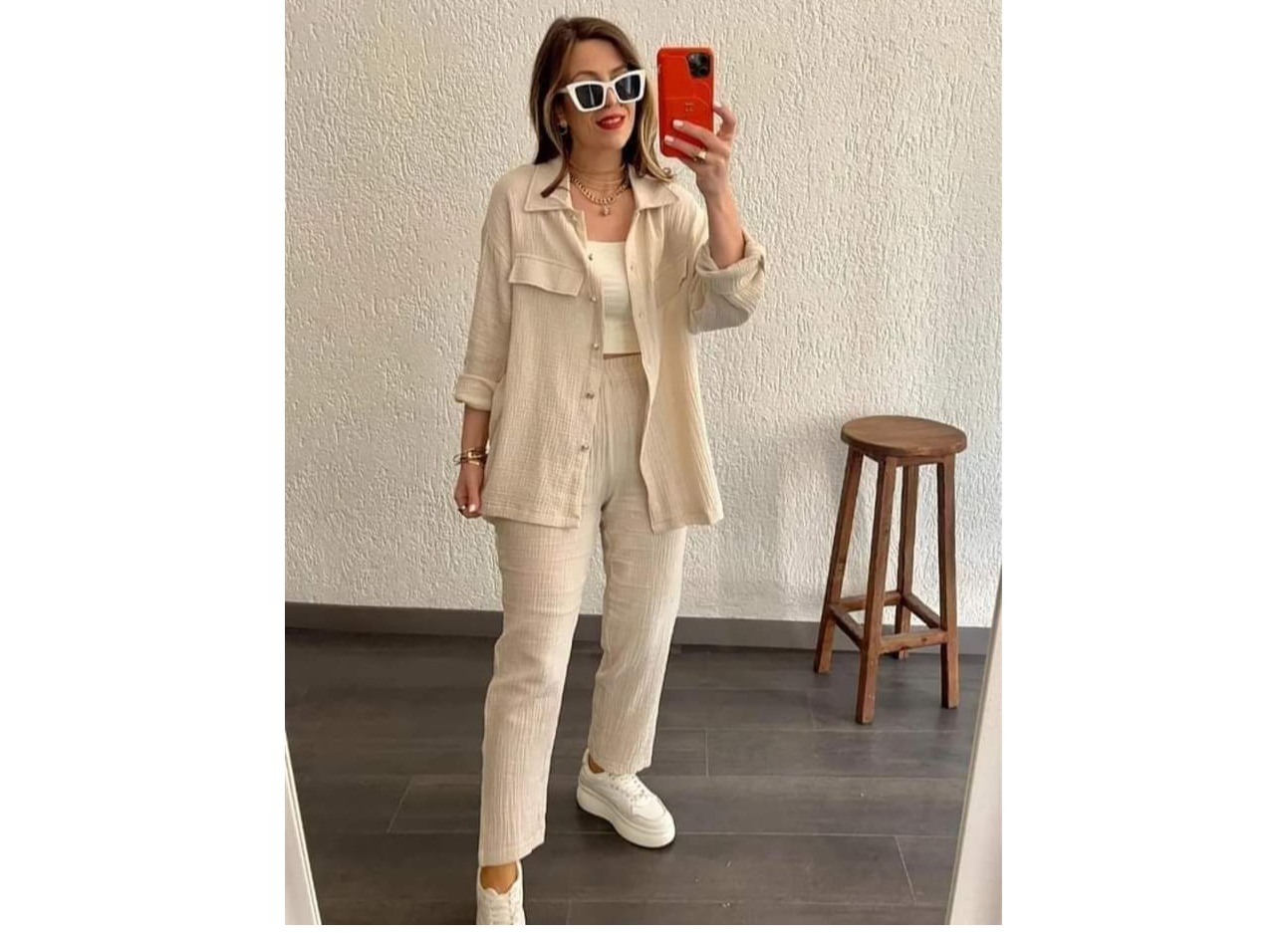 Autumn Solid Womens Pants Set Loose Long Sleeve Lapel Shirt High Waist Pants Two Piece Set For Women Casual Women's Clothes 2pcs