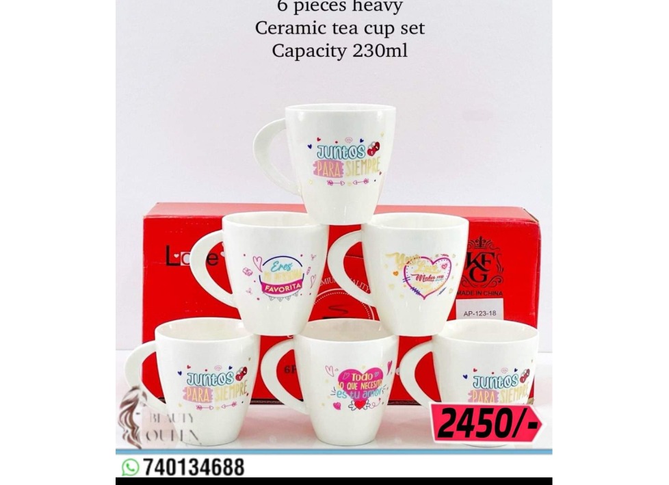 6pcs heavy Ceramic Tea cup (250ml)