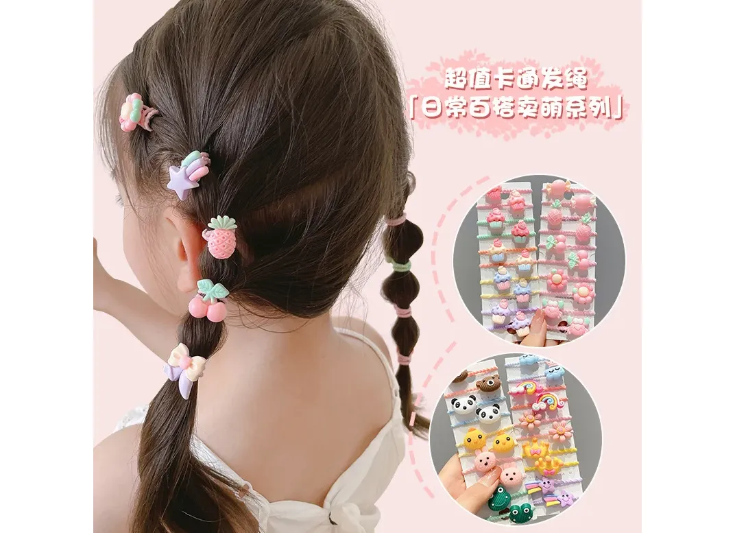 Hair Accessories Girls Bands Bandeau Cheveux Scrunchies Elastique Fille Kids Korean Haarband Rubber Baby Tie Animal Cute