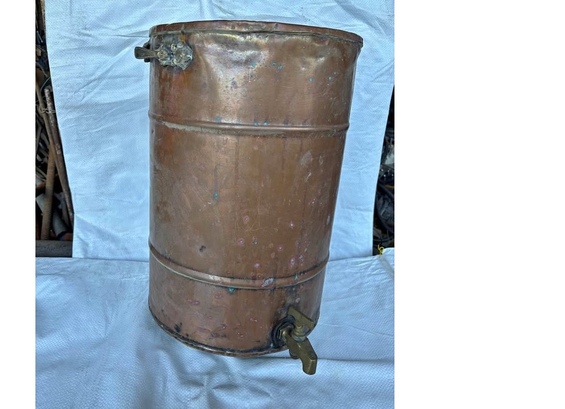 Antique copper boiler