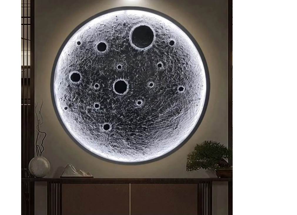 3D Moon wallart with night light