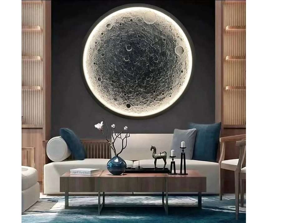 3D Moon wallart with night light