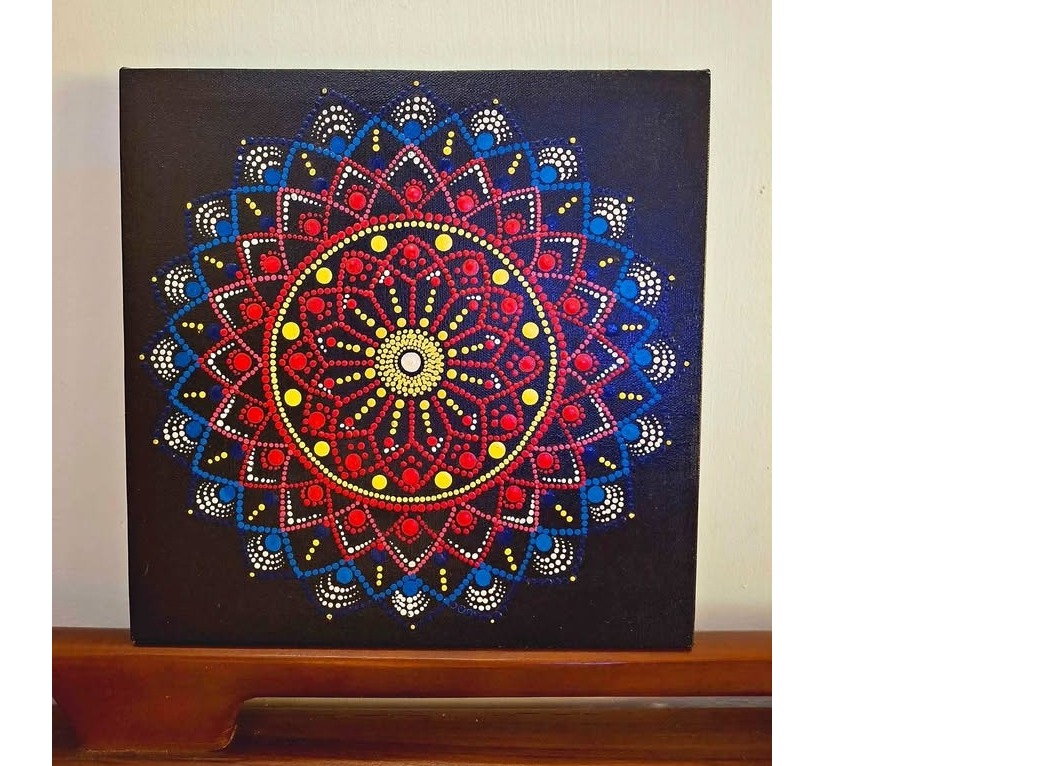 Handmade dot mandala art/Mandala Painting/Meditation and yoga room/Gift item
