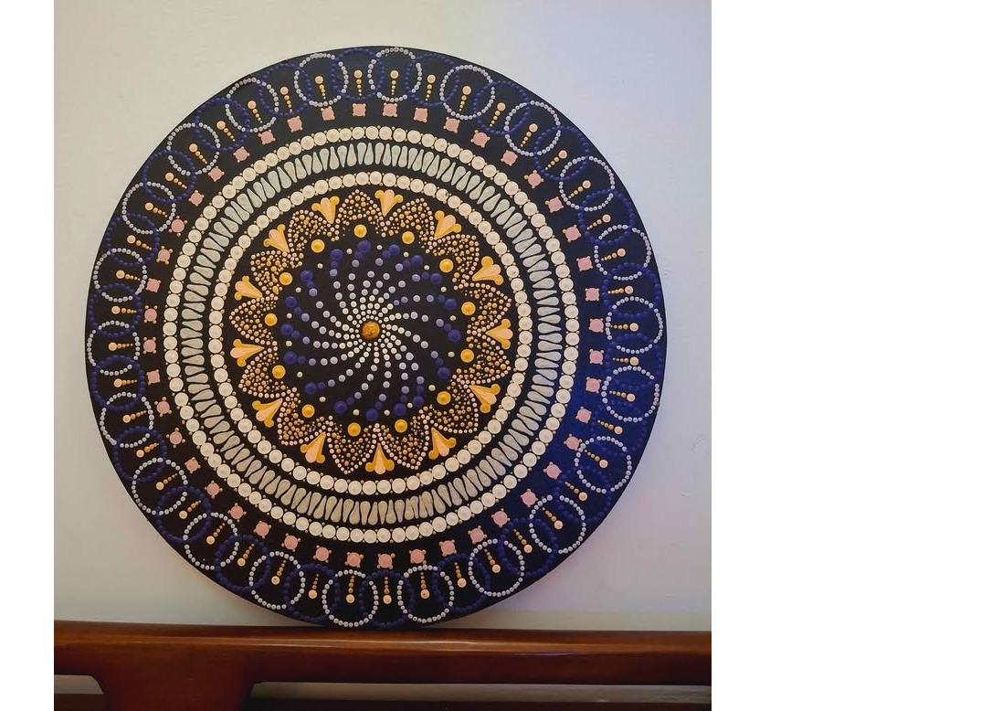 Handmade dot mandala art/Mandala Painting/Meditation and yoga room/Gift item