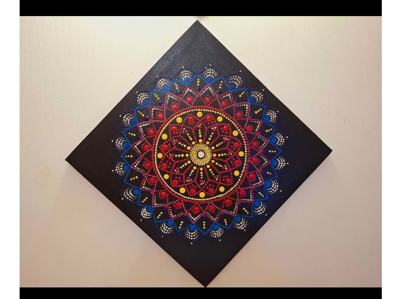 Handmade dot mandala art/Mandala Painting/Meditation and yoga room/Gift item