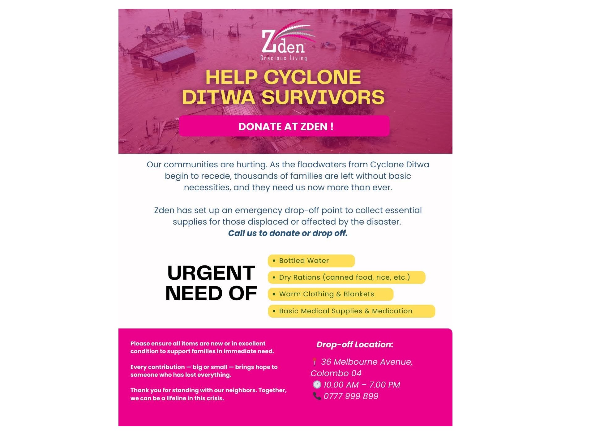 Donations required for ditwa (zden)