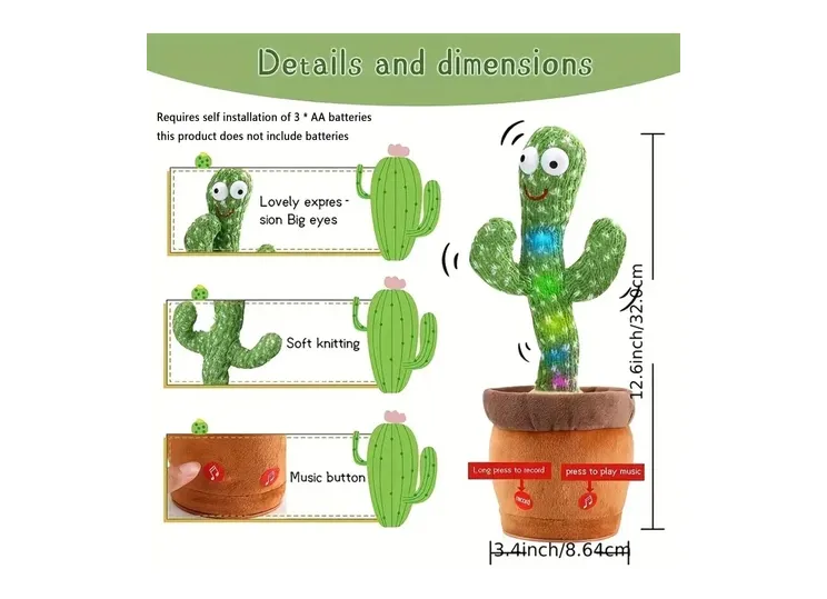 1pc-Dancing Talking Cactus Toy