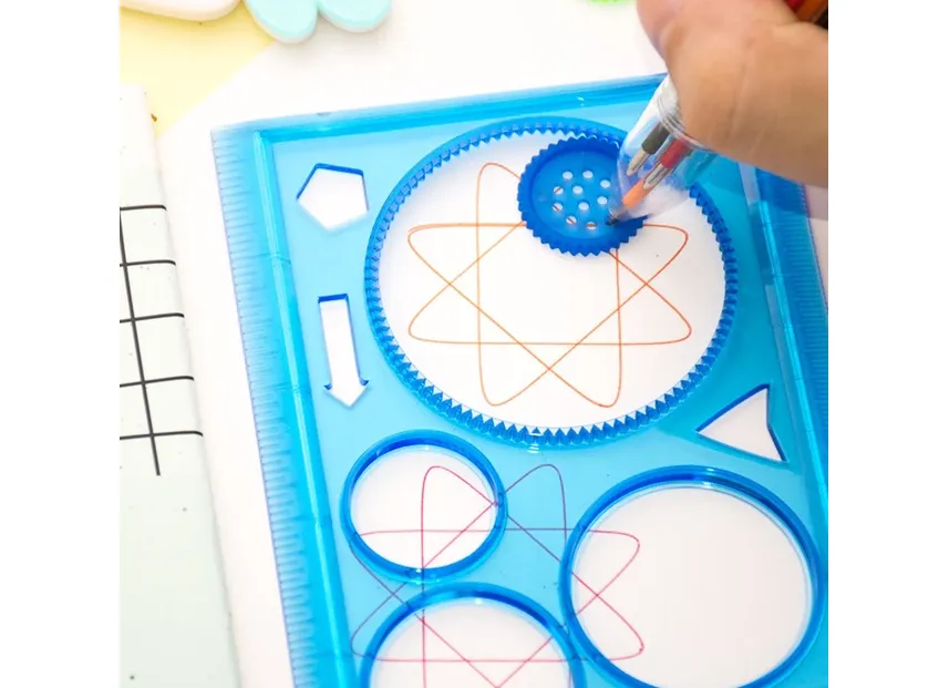 Geometry Spirograph Drawing Stencils Set Painting Template Art Crafts Creative Kids Educational Toy Variety of Flowers Ruler