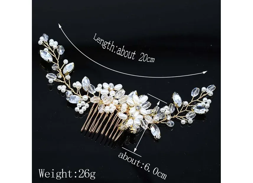 Bridal Hair Accessories Crystal Peals Hair Combs Wedding Hair Clips Accessories Jewelry Handmade Women Hair Ornaments Headpieces