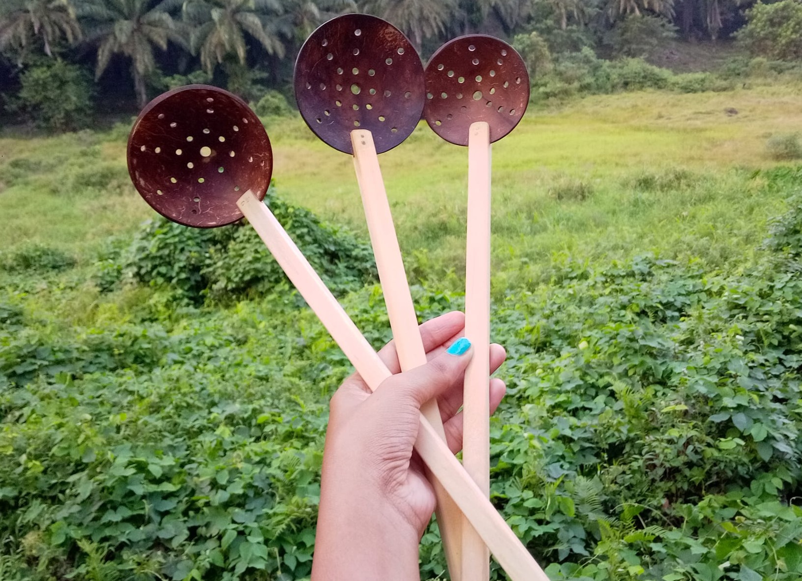 Traditional coconut shell Cutlery 100% natural