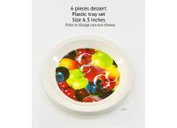 6 pieces dessert plastics tray set