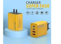 120W Fast Charger 4 Ports USB C PD Quick Charge 3.0 Type C (PD025)