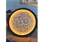 3D Moon wallart with night light