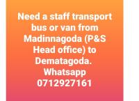 Need a staff transport bus or van 🛑