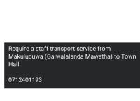 Require a staff transport service 🚎