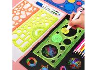 Geometry Spirograph Drawing Stencils Set Painting Template Art Crafts Creative Kids Educational Toy Variety of Flowers Ruler