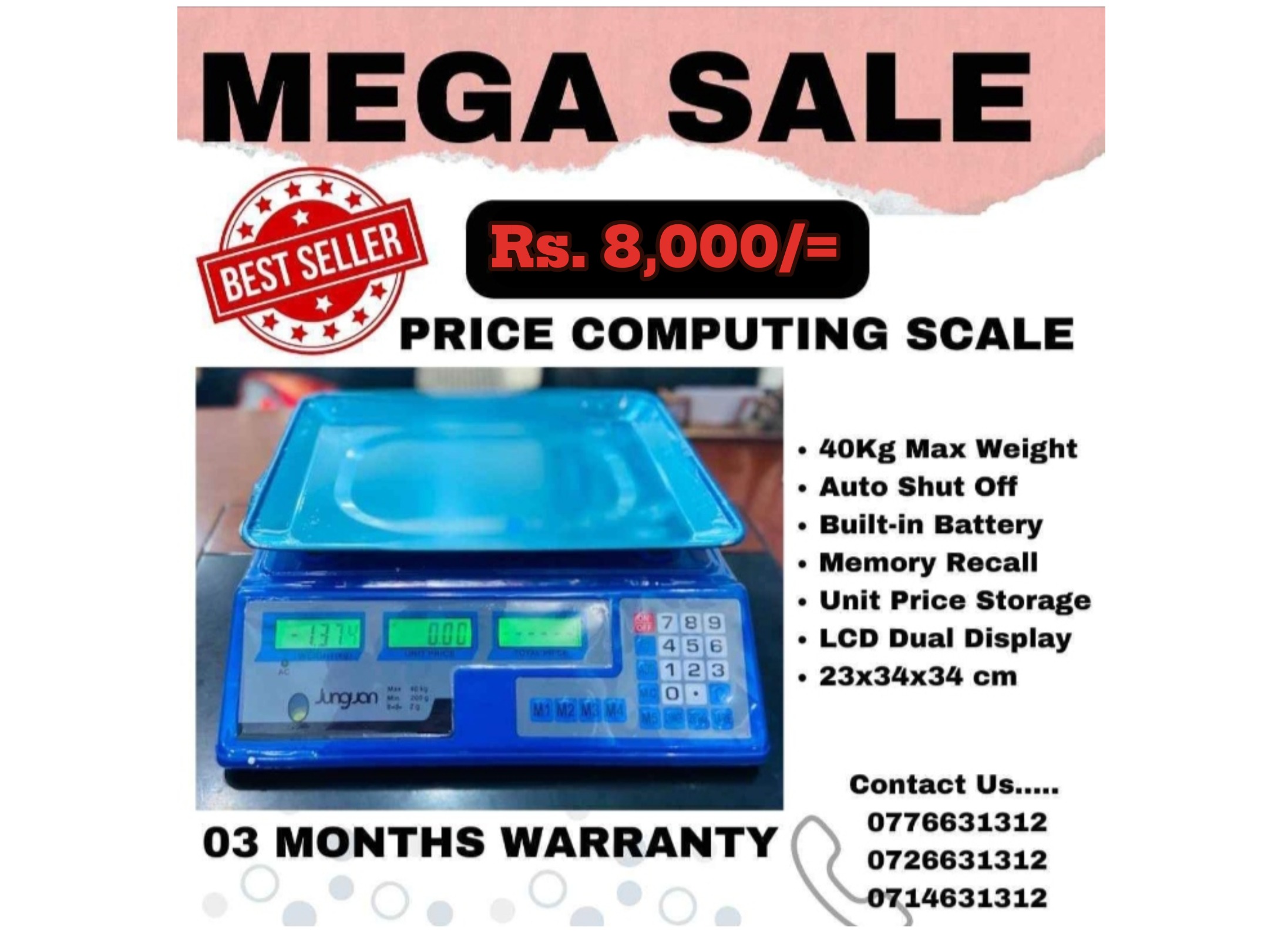 Electronic Price Computing Scale - 40kg