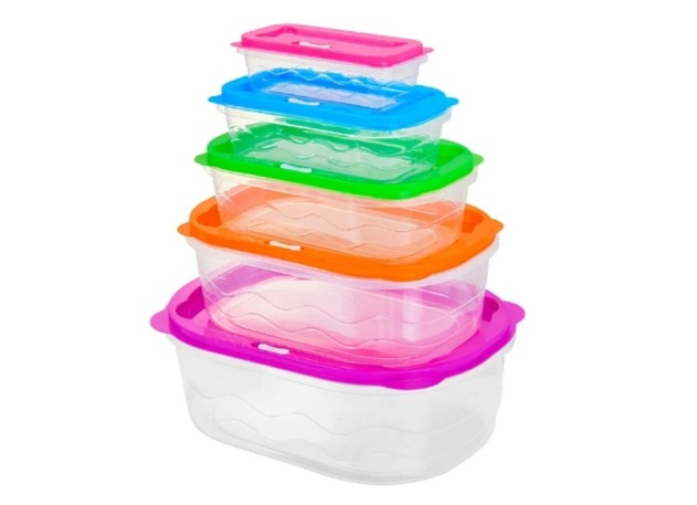 5 in 1 Rainbow Food Container Set - Rectangular