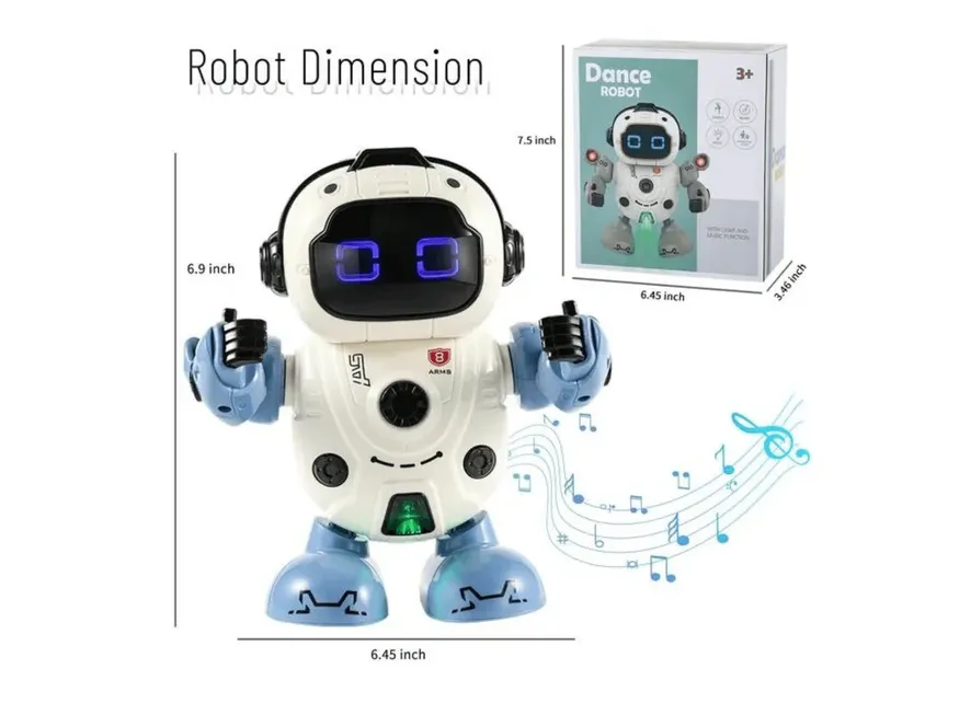 Battery Operated Robot Toy With LED Light & Music (3+)