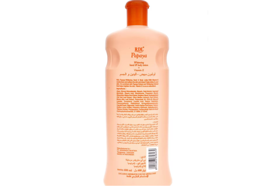 RDL Extract Papaya body lotion 600ml