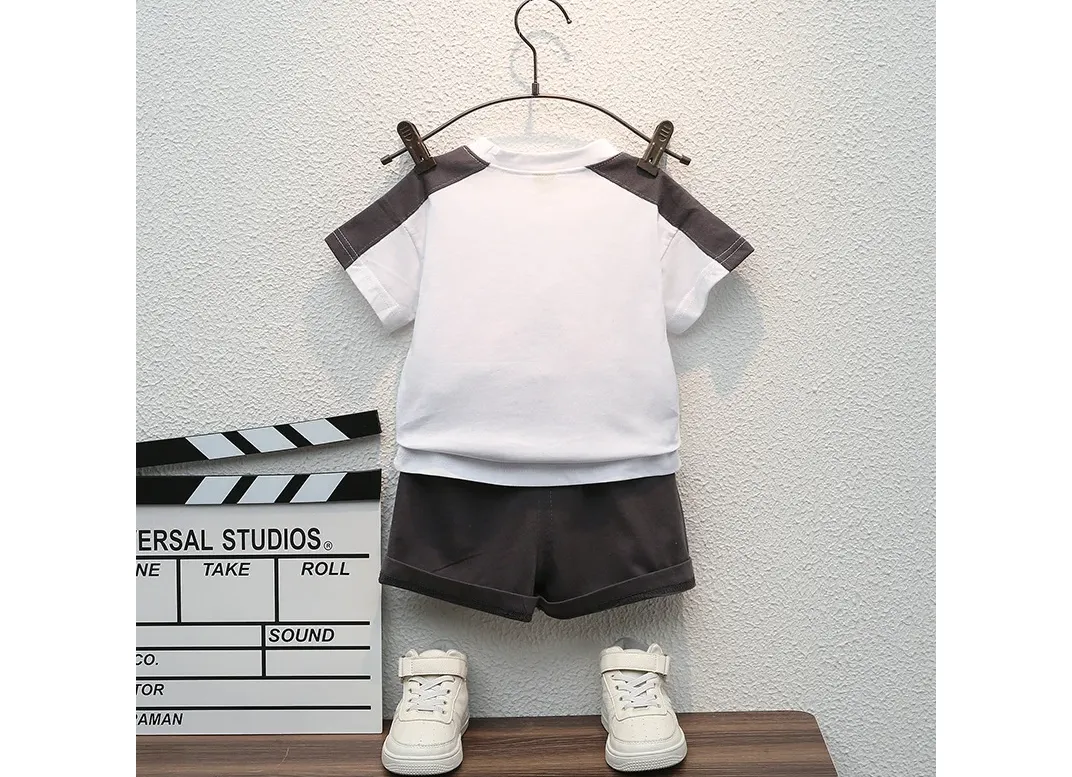 New Summer Baby Boys Clothes Sets Fashion Cotton Letter Printing T-shirts+Tooling Shorts 2pcs Kids Outfits for Infant Tracksuit