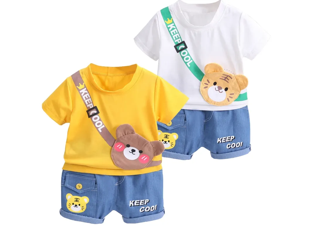 Summer Baby Boys Clothing Sets Cartoon Bear Cotton T-Shirt + Shorts 2Pcs Suits for Baby Kids Tracksuits Infant Casual Outfits