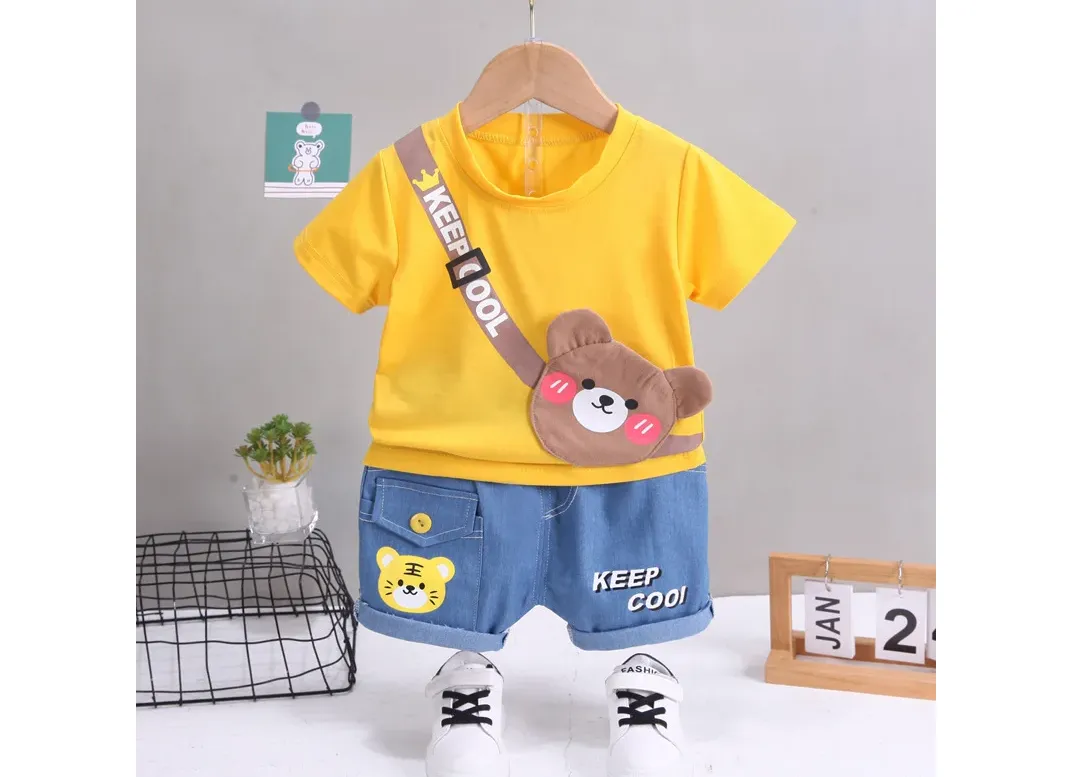 Summer Baby Boys Clothing Sets Cartoon Bear Cotton T-Shirt + Shorts 2Pcs Suits for Baby Kids Tracksuits Infant Casual Outfits