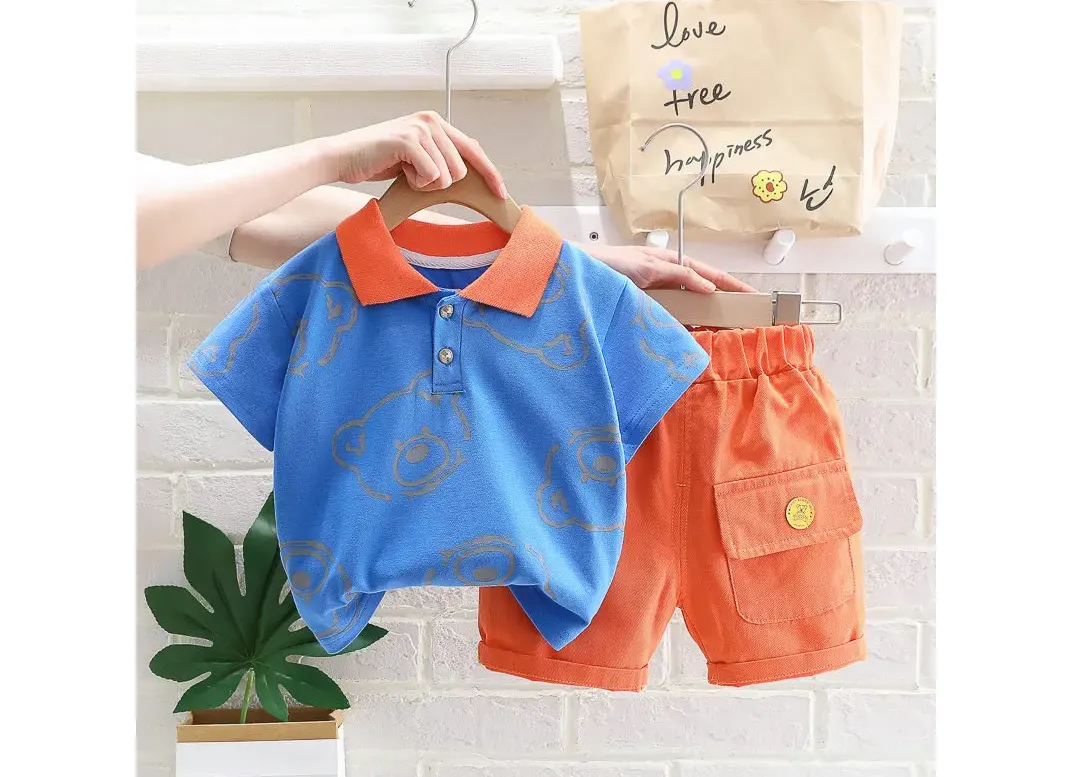 New Summer Baby Clothes Suit Children Boys Girls Cartoon Bear T Shirt Shorts 2Pcs/Set Toddler Casual Clothing Kids Tracksuits