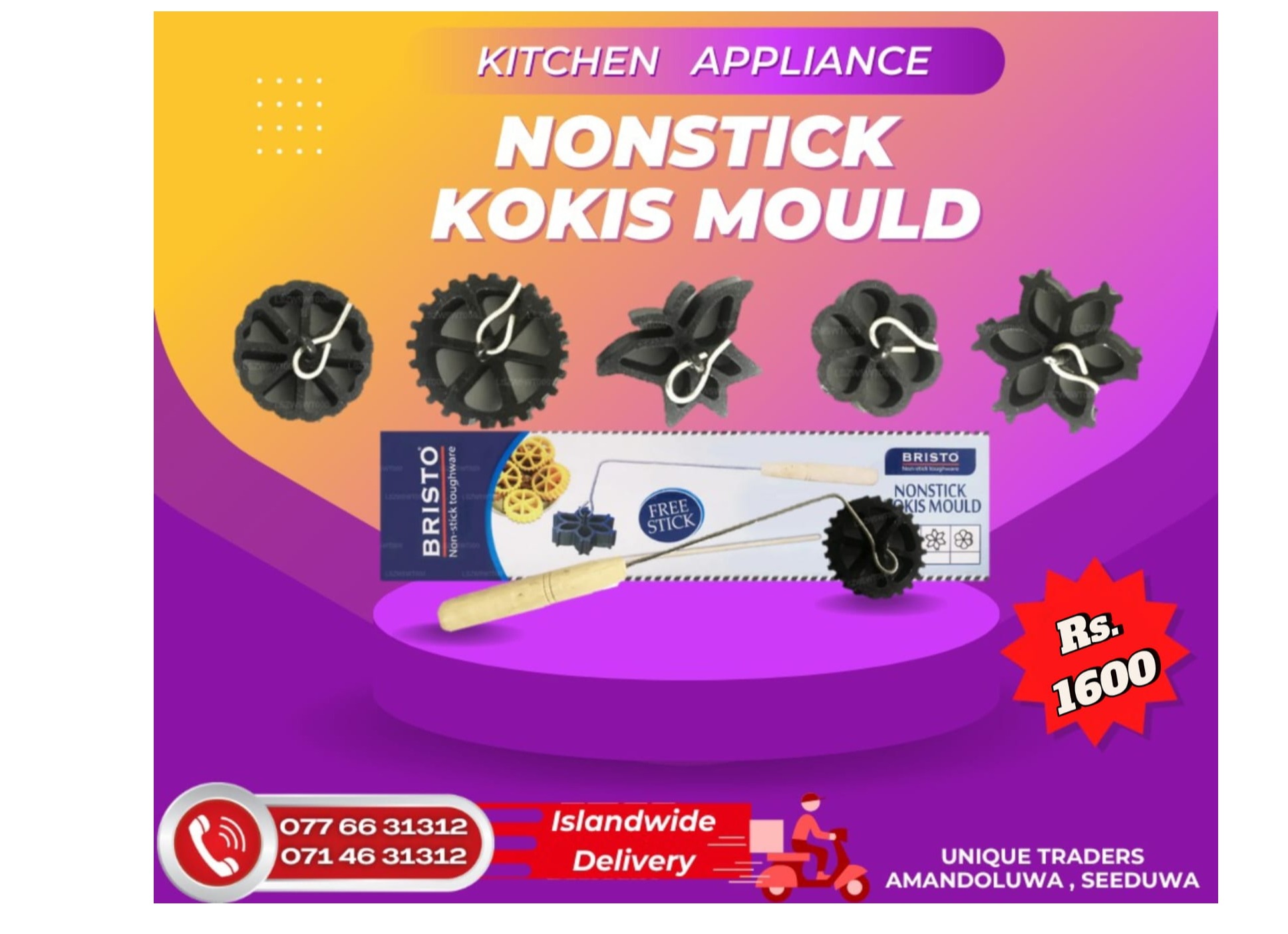 Bristo Non-Stick Kokis Mould