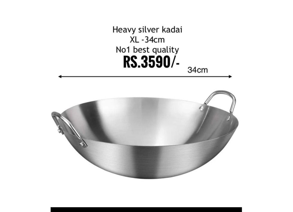 Heavy silver Kadai XL  (no 1 quality )