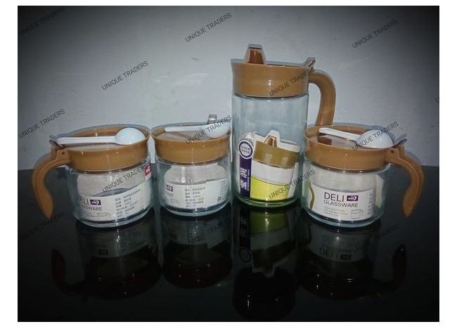 3 pcs spice jars & 1 oil can