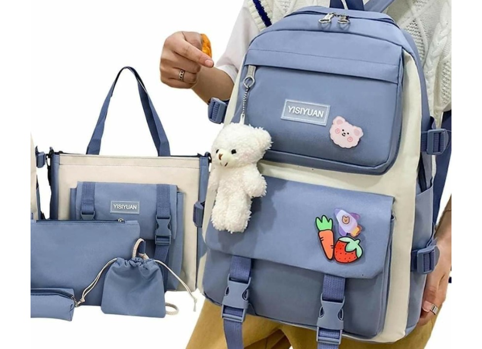 5pcs Aesthetic school bag cute