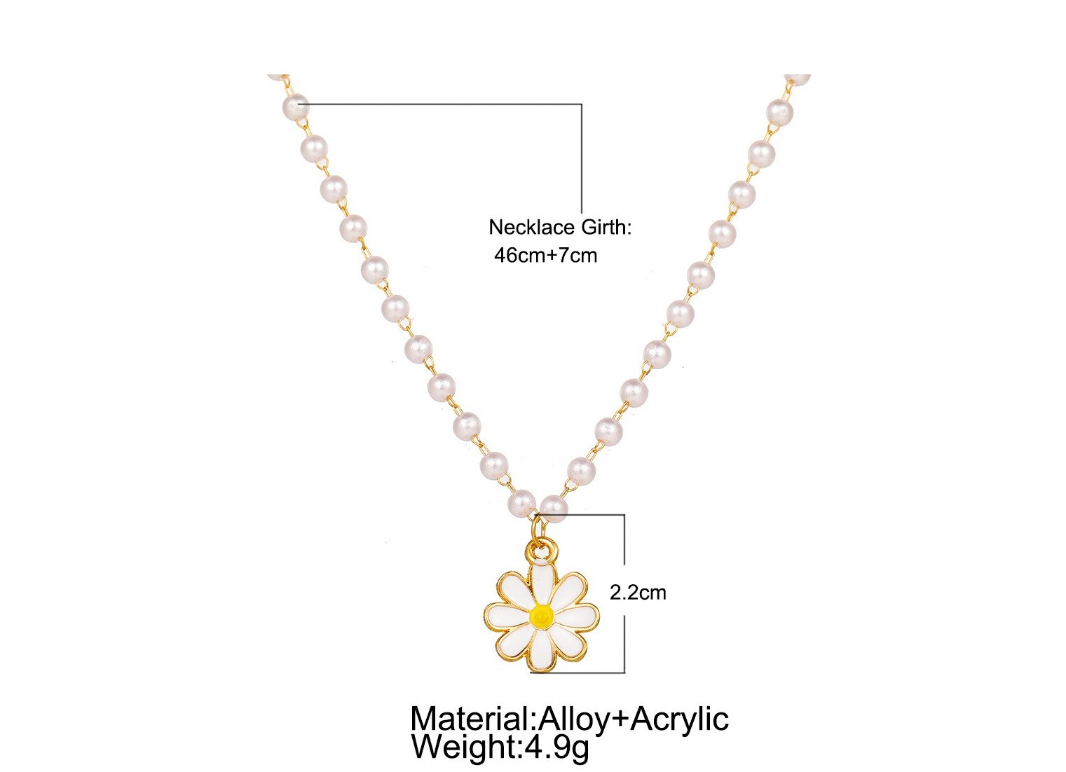 Daisy flower necklace