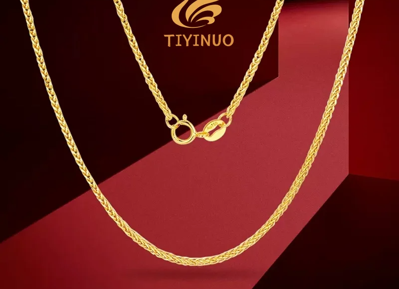 TIYINUO Real 18K Gold Women New in Clavicle Necklace Solid Chopin Chain AU750 Marriage Proposal Wedding Gift Party Fine Jewelry