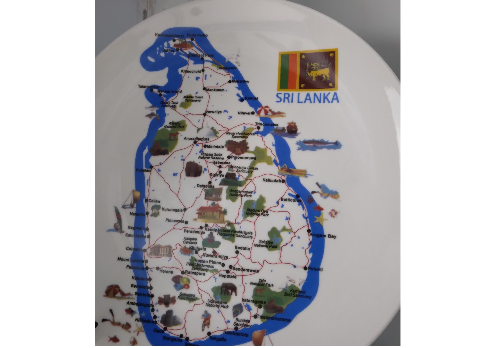 srilanka map plate