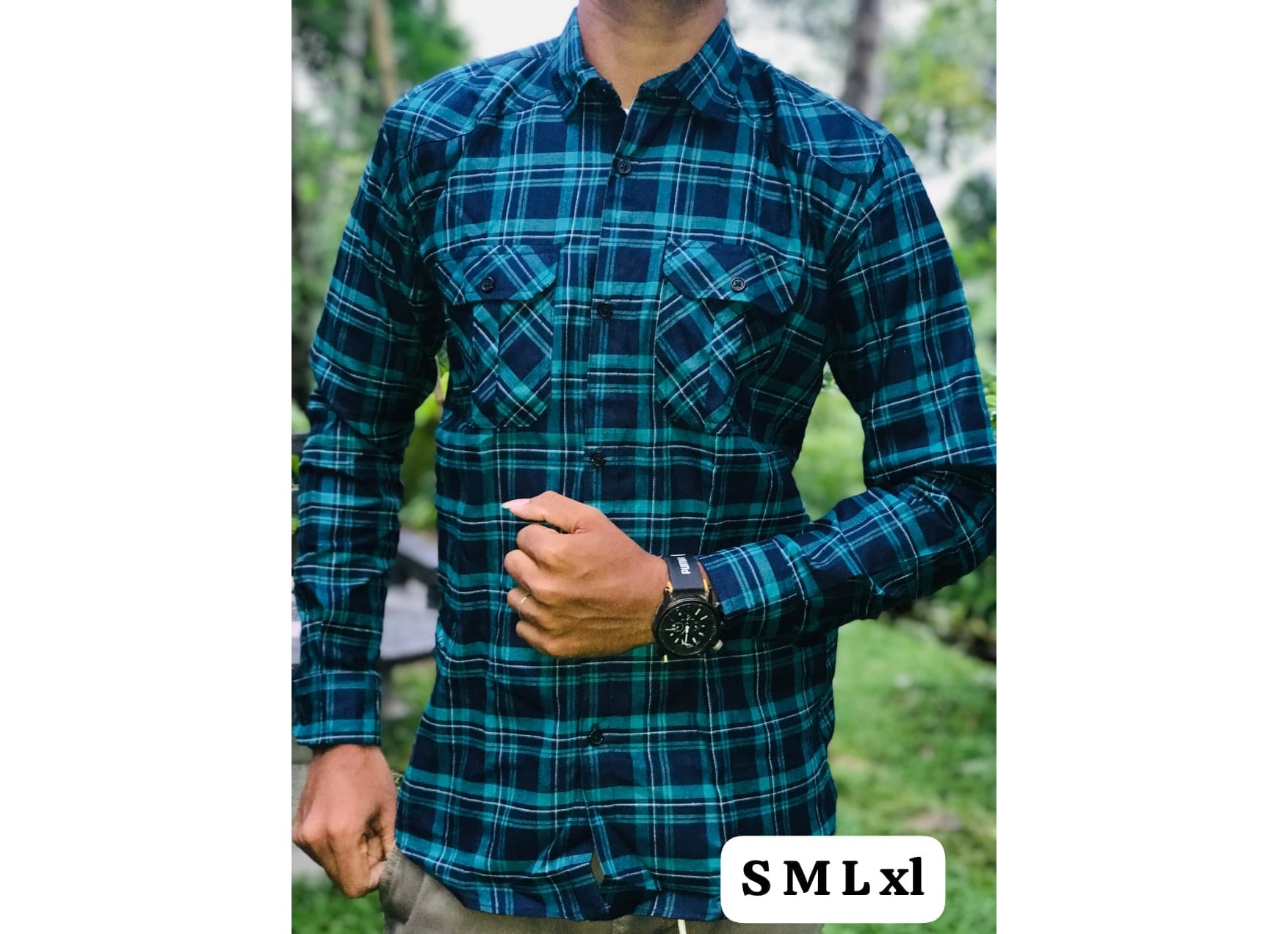 MEN'S FULL SLEEVE DOUBLE  POCKET  SHIRT