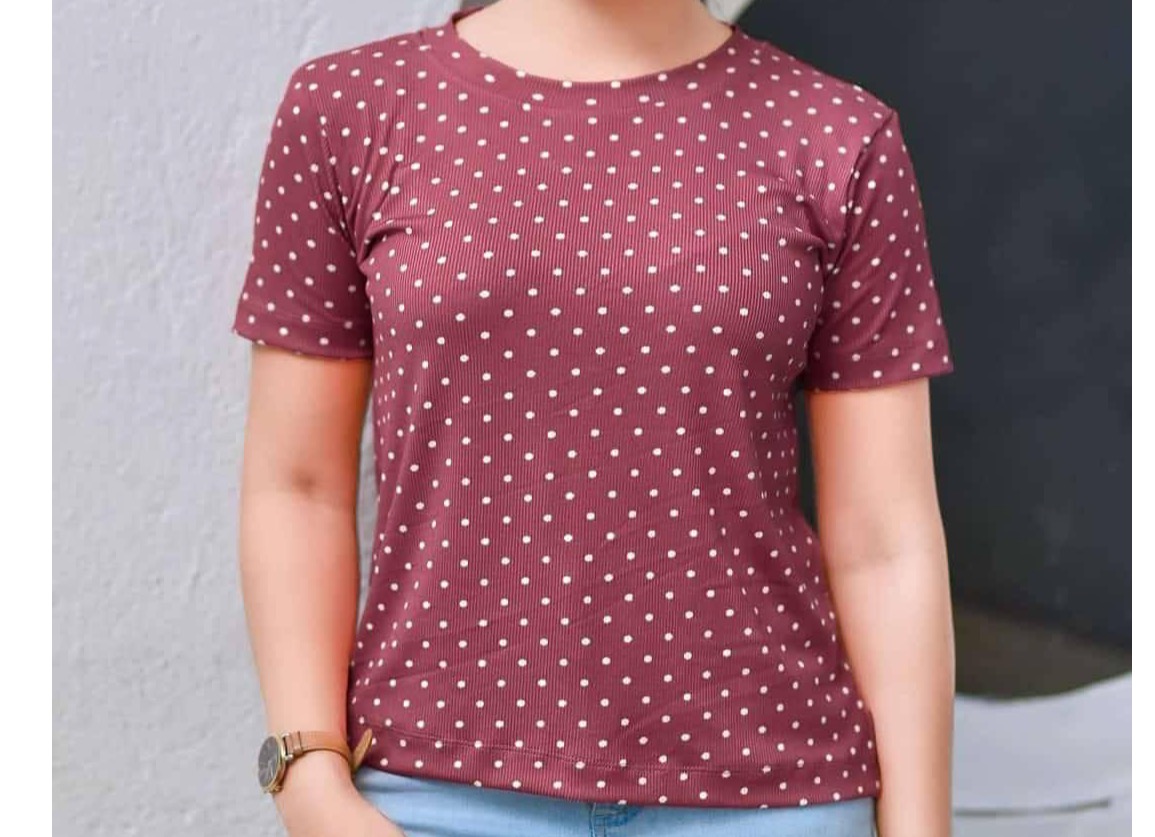 WOMEN SHORT SLEEVE RIBBED T-SHIRT