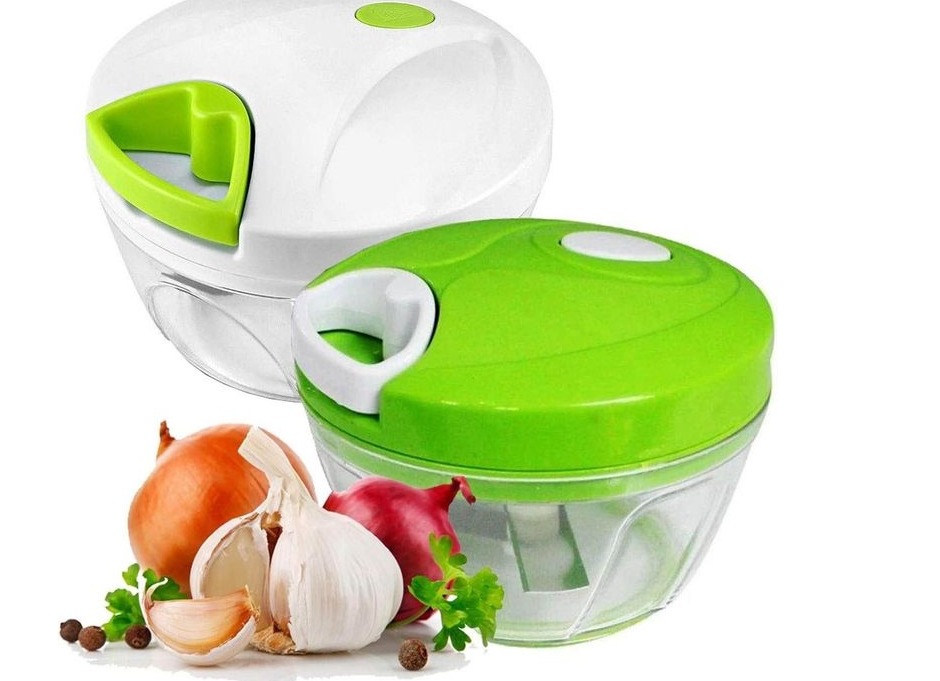 Easy Vegetable Chopper Onion Garlic Fruits Meat Speedy Spin Cutter Manual Hand Shredder