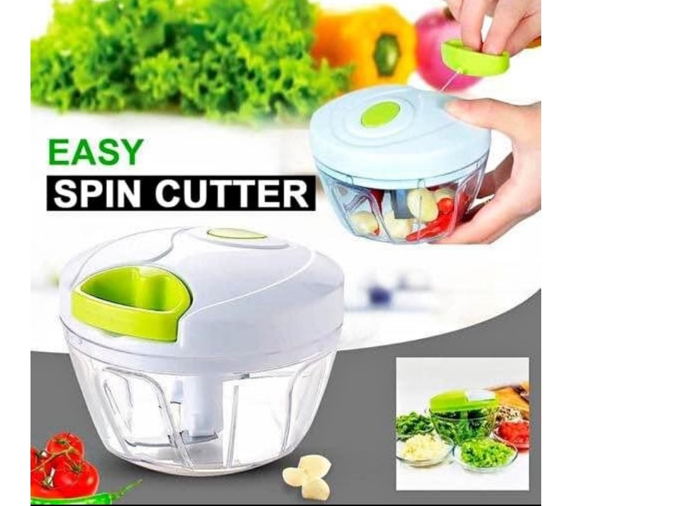 Easy Vegetable Chopper Onion Garlic Fruits Meat Speedy Spin Cutter Manual Hand Shredder