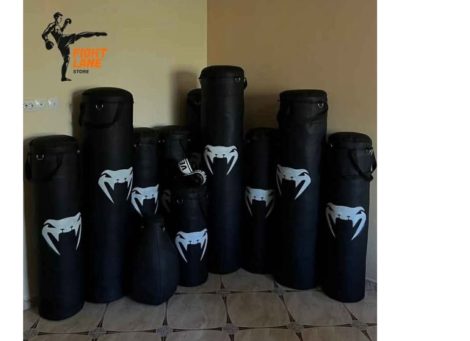 Punching Bags Muay Thai Kickboxing Boxing Bag Black PVC Leather Fitness Bag