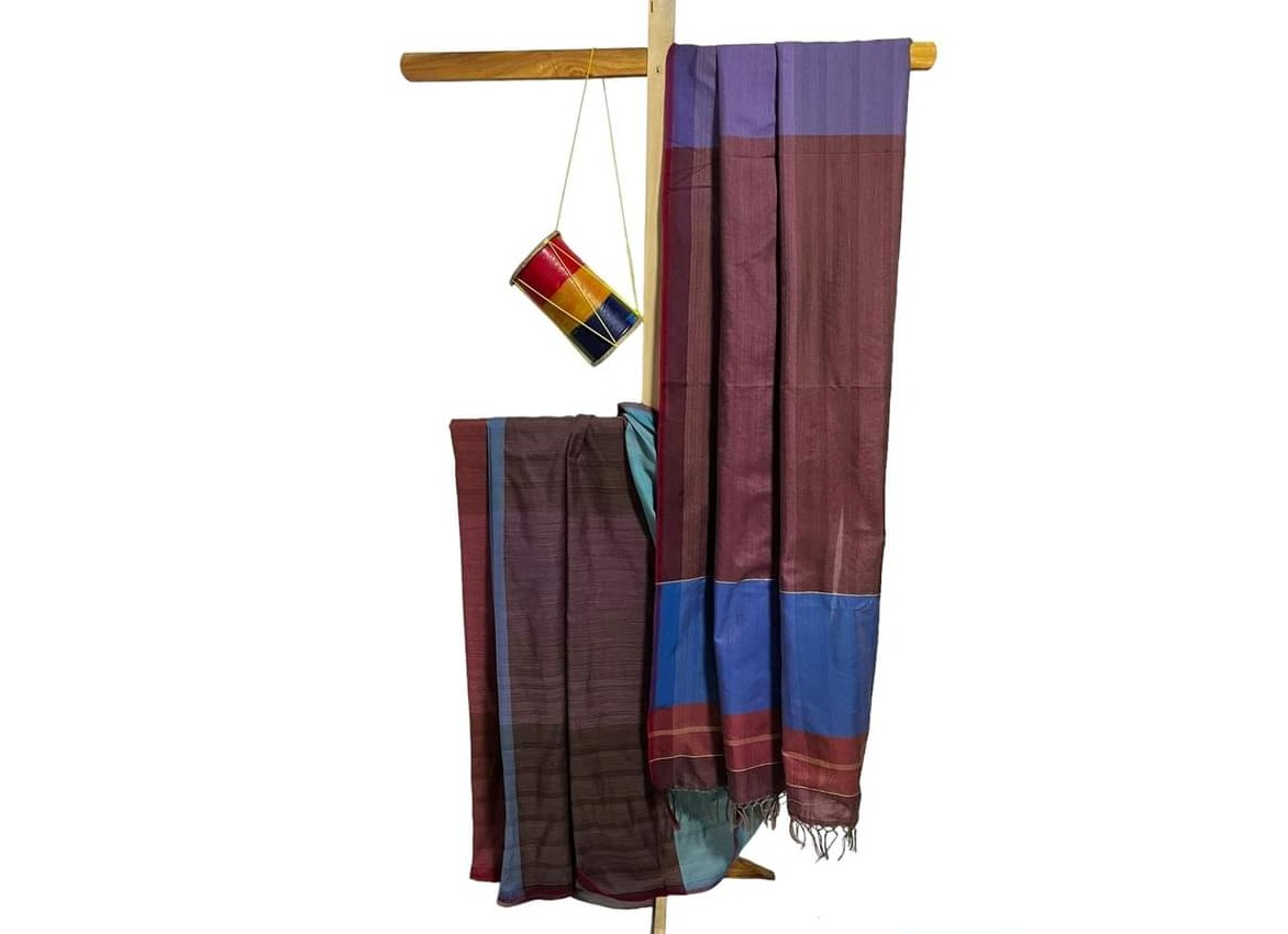 Handloom Saree Polyester Mixed 6.5 yards with jacket piece