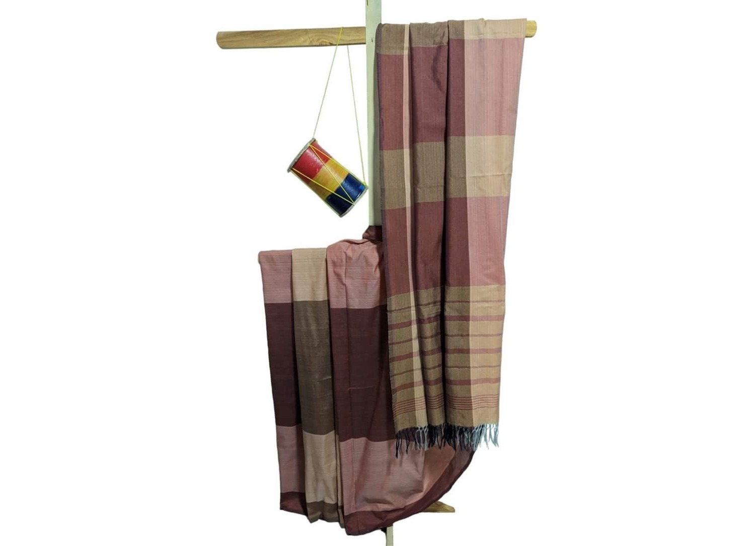 Handloom Saree Polyester Mixed 6.5 yards with jacket piece