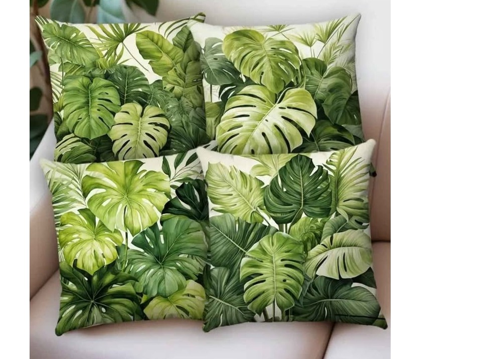 Tropical Leaf Print Decorative Pillow & Covers