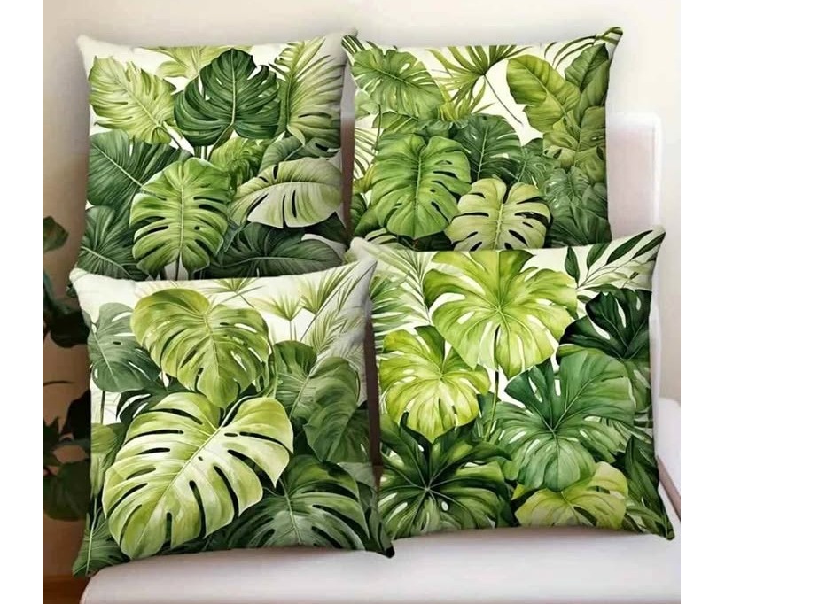 Tropical Leaf Print Decorative Pillow & Covers