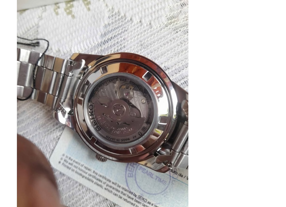 Seiko 5 Silver/Black Face Automatic Men's Analog Watch SNKN13J1