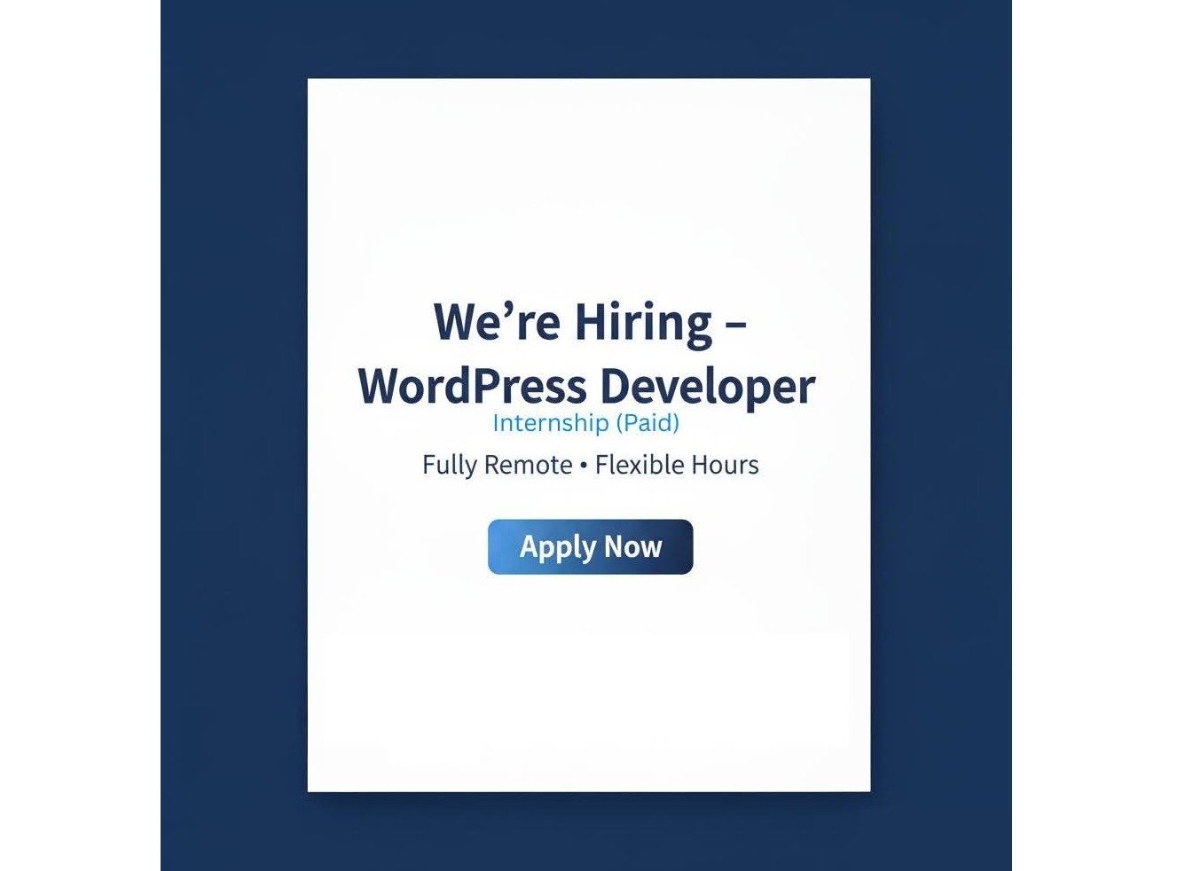 We are hiring WordPress developer 💫