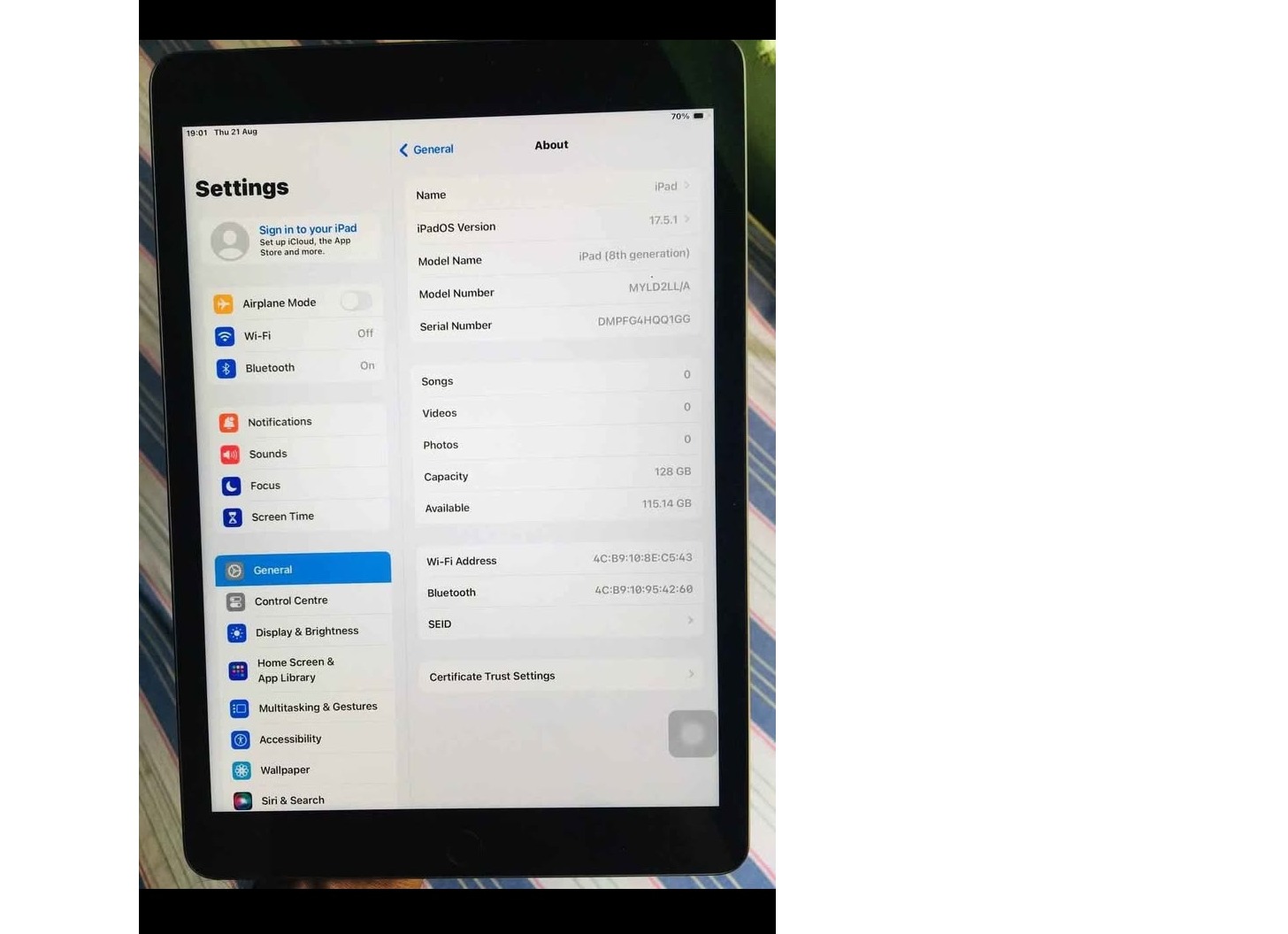 Apple Ipad 8th Generation 128Gb