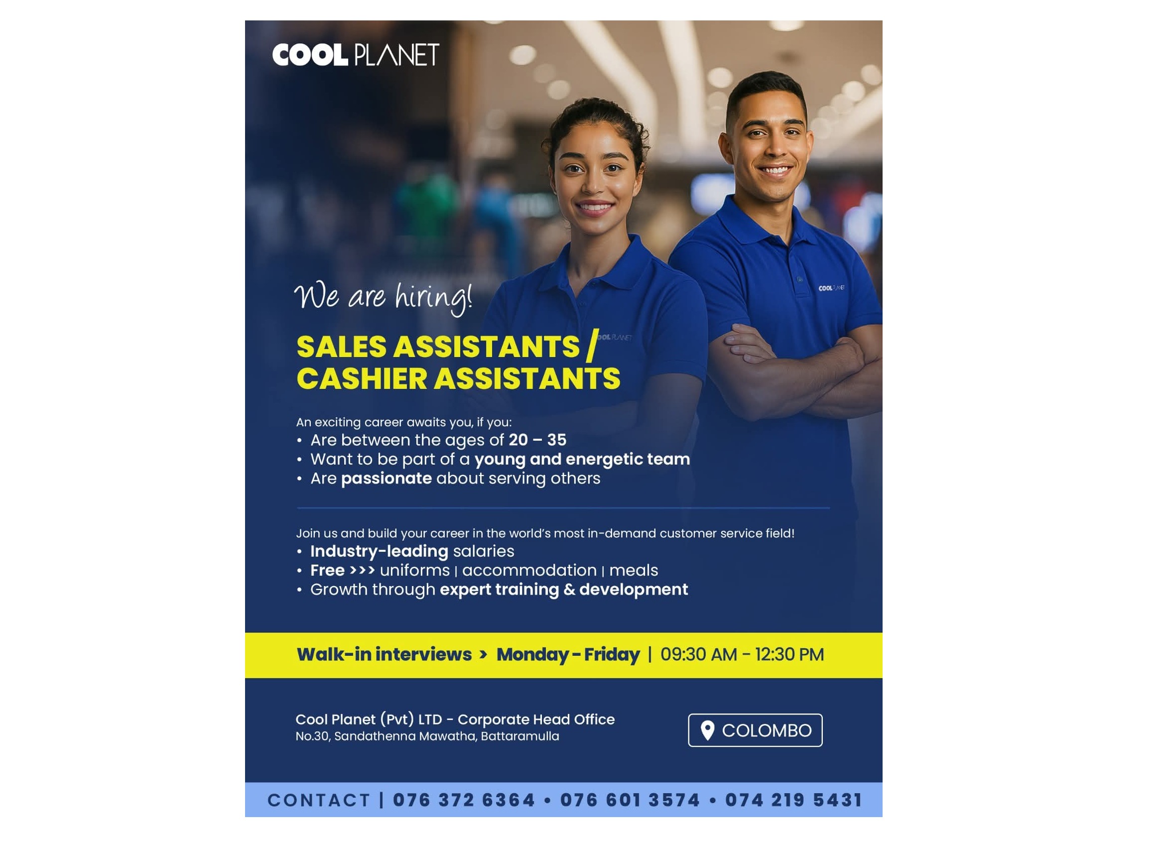 Sales assistant/Cashier assistant