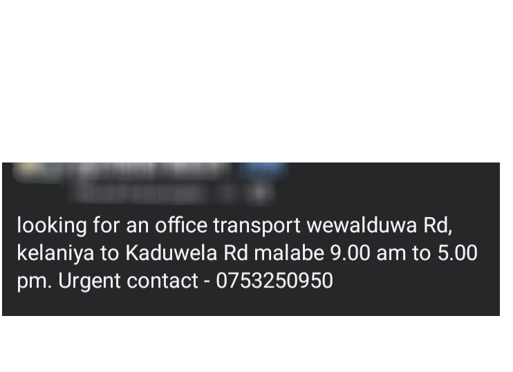 Looking for an OFFICE TRANSPORT 🚍