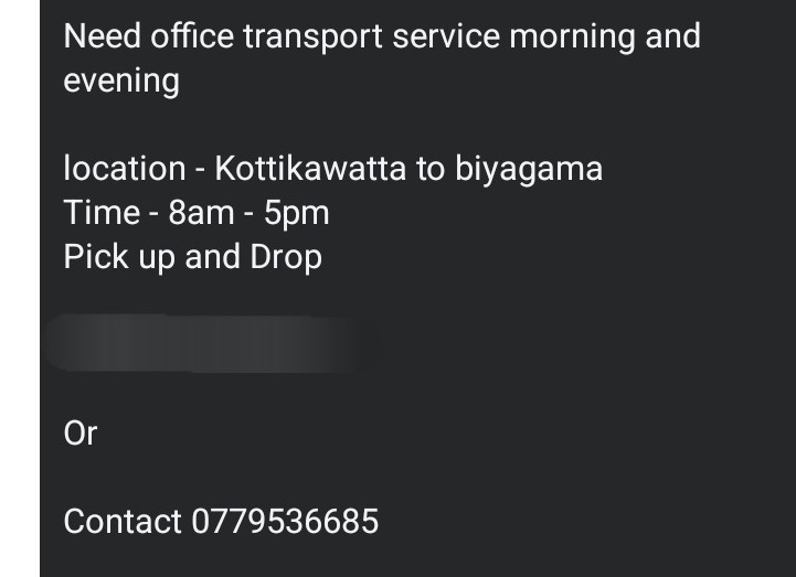 Need office transport service (Morning and evening)